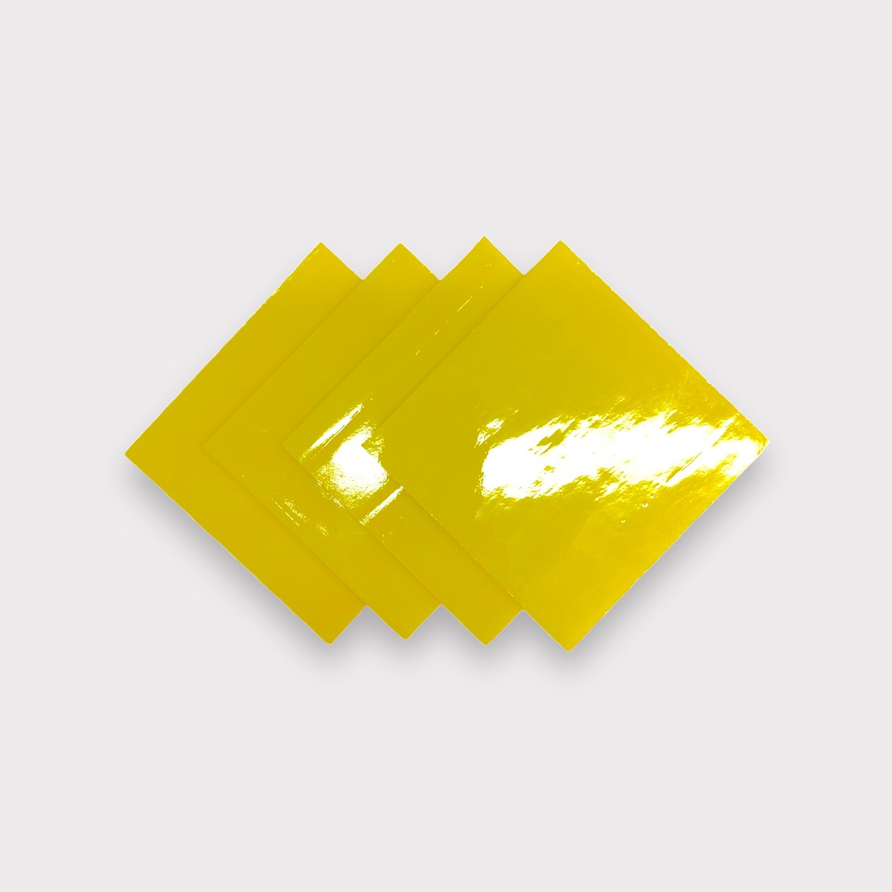 Gold (Yellow) Tone Opaque Fusible Glass Sheets / Mosaic Squares - 4 Pack